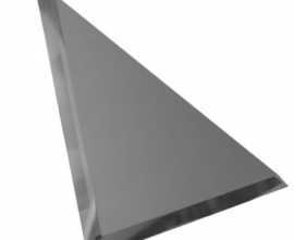 Треугольная зеркальная графитовая матовая плитка с фацетом 10мм ТЗГм1-01 18x18 от ДСТ (Россия)