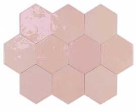 Настенная плитка Zellige Hexa Pink Глазурованная (122082) 10.8x12.4 от WOW (Испания)