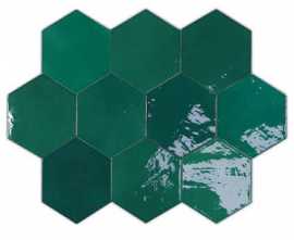 Настенная плитка Zellige Hexa Emerald Глазурованная (122086) 10.8x12.4 от WOW (Испания)
