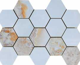 Мозаика MALLA HEX CR LUX DANAE OPALO 32.5x22.5 от Pamesa (Испания)