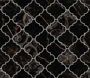 Мозаика MOS. ARABESCATO DECORATO NERO 35x35 от Versace (Италия)