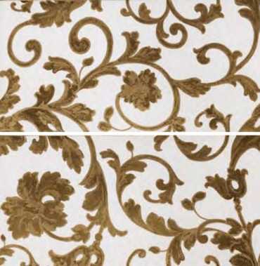 Декор DECORO BAROCCO (mix 2 soggetti) BIANCO/ORO 39x78 от Versace (Италия)