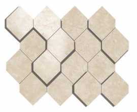 Мозаика керамогранит Marvel Stone Cream Prestige Mosaico Esagono 3D (AS38) 28.2x35.3 от Atlas Concorde (Италия)