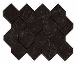 Мозаика керамогранит Marvel Stone Nero Marquina Mosaico Esagono 3D (AS4B) 28.2x35.3 от Atlas Concorde (Италия)