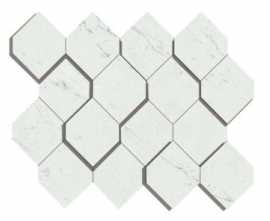 Мозаика керамогранит Marvel Stone Carrara Pure Mosaico Esagono 3D (AS4A) 28.2x35.3 от Atlas Concorde (Италия)