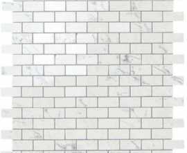 Мозаика керамогранит Marvel Stone Carrara P. Mosaico Lapp. Burattato (AS34) 29.8x29.8 от Atlas Concorde (Италия)