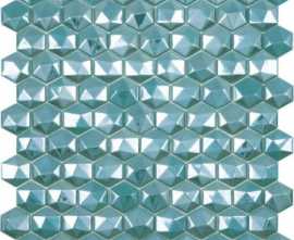 Мозаика Hex Diamond № 370D (на сетке) Бирюзовый 30.7x31.7 от Vidrepur (Испания)
