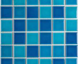 Мозаика Crackle Blue Mixed Glossy (LWWB84555) (4.8x4.8) 30.6x30.6x6 от StarMosaic (Китай)