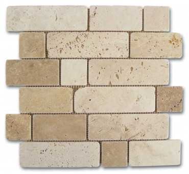 Мозаика Mosaico Travertino Brick (184996) 30.5x30.5 30.5x30.5 от Dune (Испания)