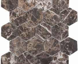 Мозаика Hexagon Dark Emperador Tumbled (JMST6308TM) 28.2x26x8 от StarMosaic (Китай)