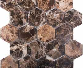 Мозаика Hexagon Dark Emperador Polished (63x63) (JMST6303P) 28.2x26x8 от StarMosaic (Китай)