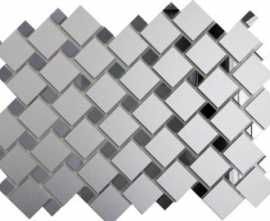 Мозаика зеркальная Серебро матовое + Графит См70Г30 ДСТ  чип 25х25 и 12х12 30x30 от ДСТ (Россия)