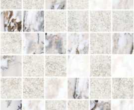 Мозаика Marble-Stone Белый Матовый-Лапп. Ректификат (5х5) (K9498838R001VTE0) 30x30 от Vitra (Турция)