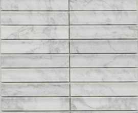 Мозаика PIX341 Bianco Carrara Concave (чип3х15.1) Матовая 30.5x31.8x0.12 от Pixmosaic (Китай)
