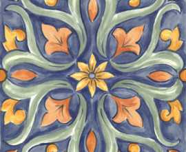 Керамогранит настенный Amuri Decoro Maiolica Tappeto 4 Glossy RT (RC8K) 20x20 от Ragno (Италия)