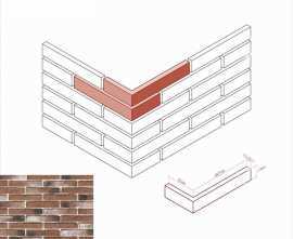 Искусственный камень White Hills 381-75 Остия брик Угол 12x26.5x4.9
