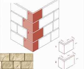 Искусственный камень White Hills 410-15 Шинон угол 8.5х16x15 (9.5х18x15)