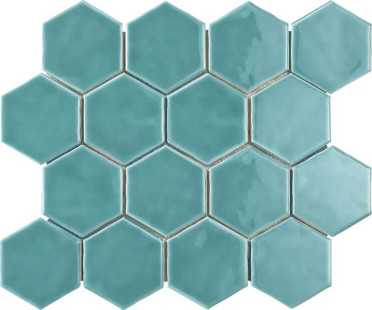 Настенная плитка Art Deco Glossy on Mesh Aqua Marine (7.9x9.1-16pz) 32x28 от Amadis (Испания)