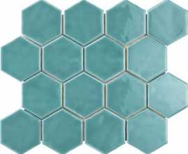 Настенная плитка Art Deco Glossy on Mesh Aqua Marine (7.9x9.1-16pz) 32x28 от Amadis (Испания)