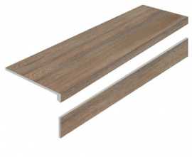 Фронтальная ступень AMAZON WOOD NATURAL MATT с подступенником 32x120 от Staro (Индия)